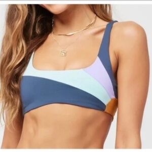 L*Space Lizzie Sunburst Bikini Top Slate, Wisteria, Pool Size L - NWT